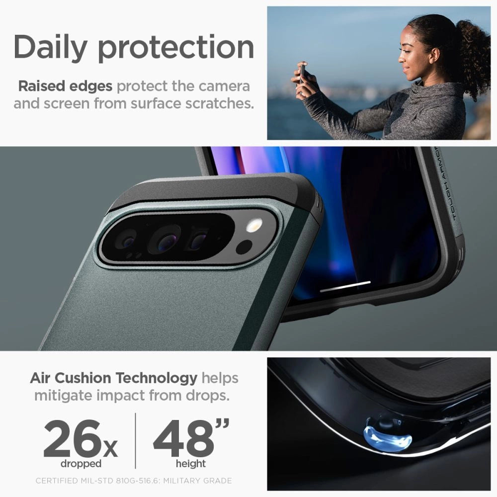 Spigen Tough Armor Case til Google Pixel 9 Pro XL - Grøn