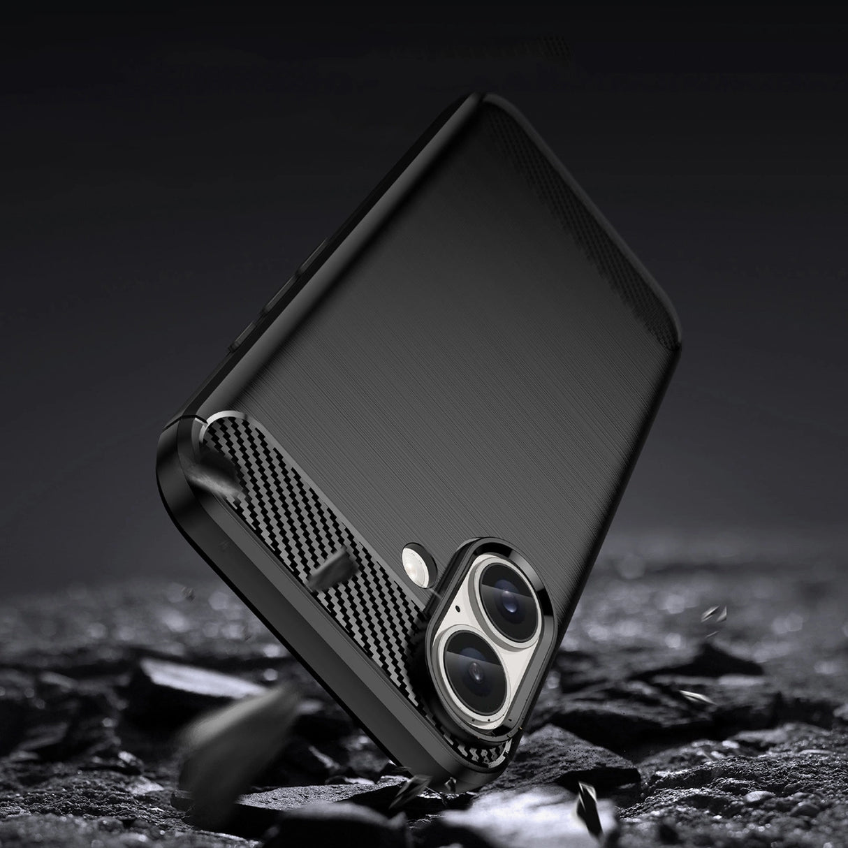 Carbon Case til iPhone 16 Silicone Case - sort