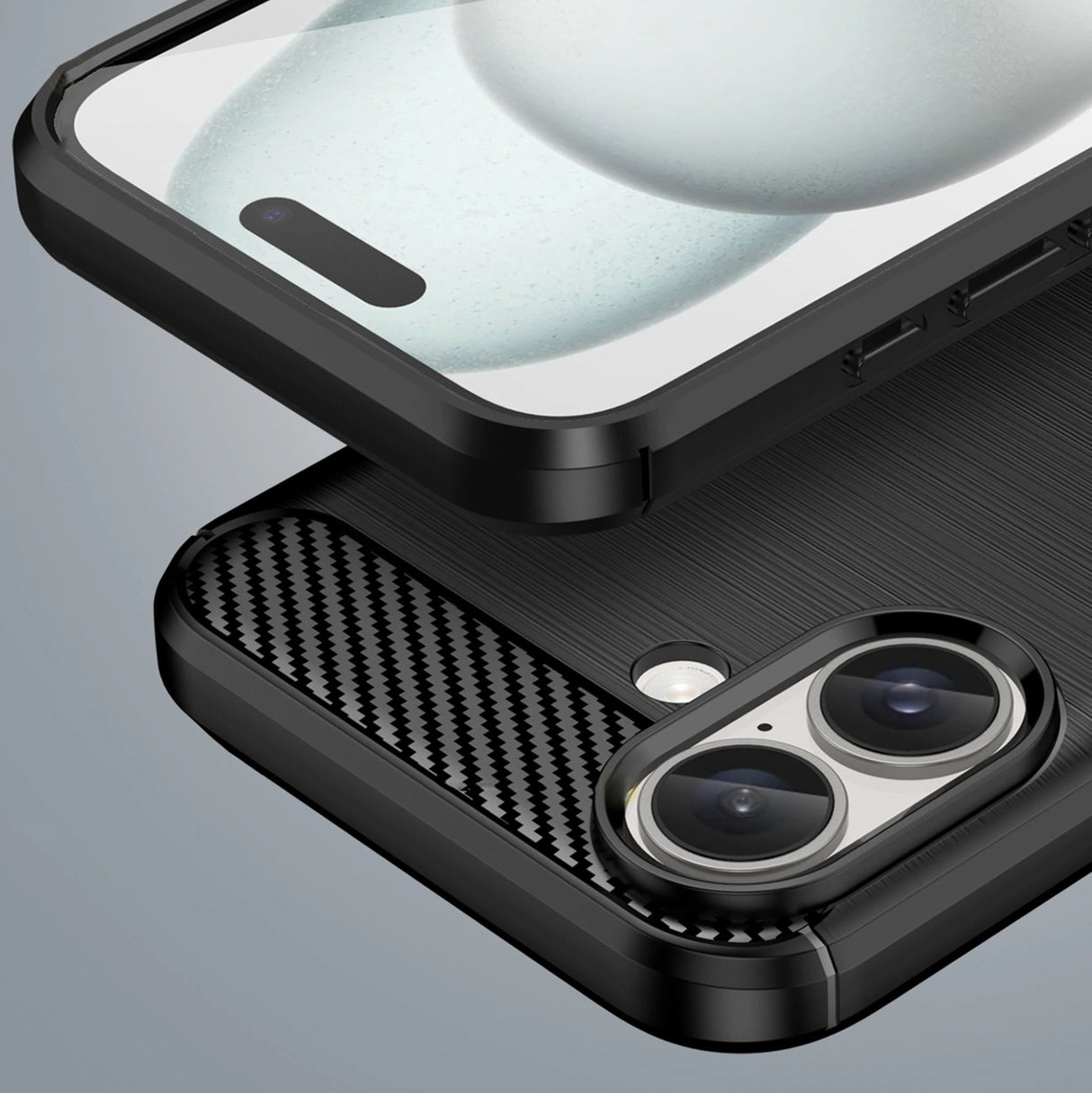 Carbon Case til iPhone 16 Silicone Case - sort