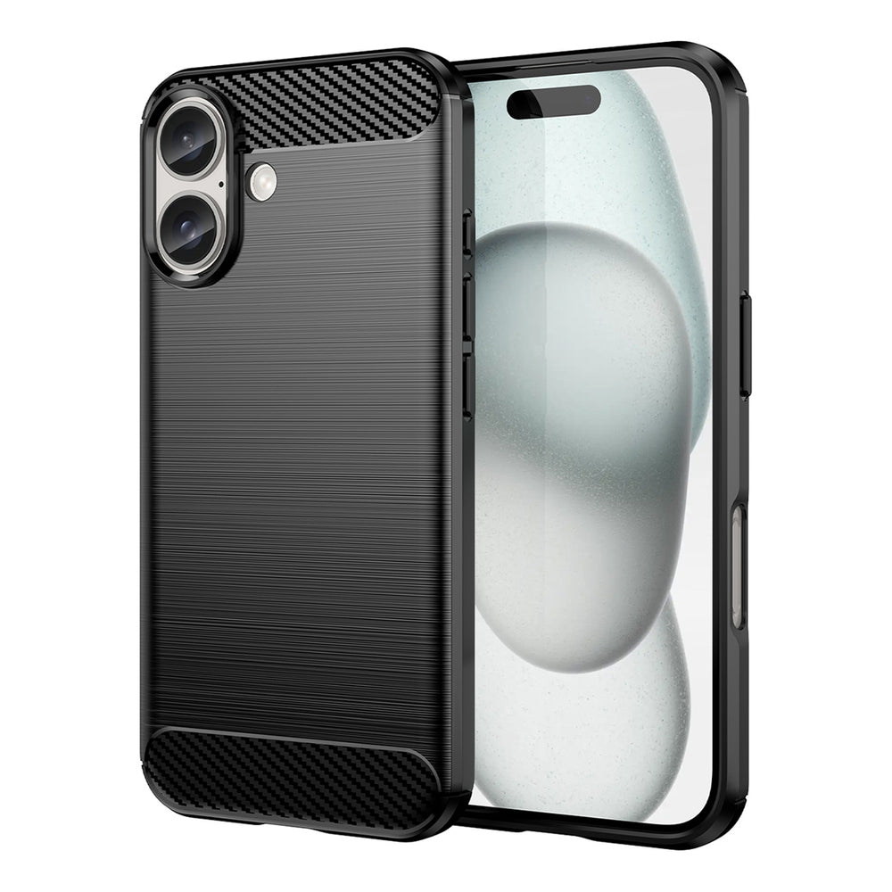 Carbon Case til iPhone 16 Plus Silicone Case - sort