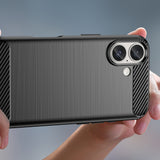 Carbon Case til iPhone 16 Plus Silicone Case - sort