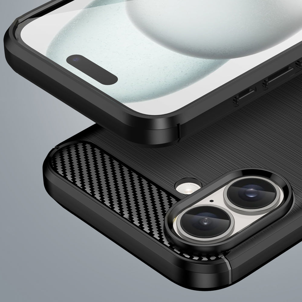 Carbon Case til iPhone 16 Plus Silicone Case - sort