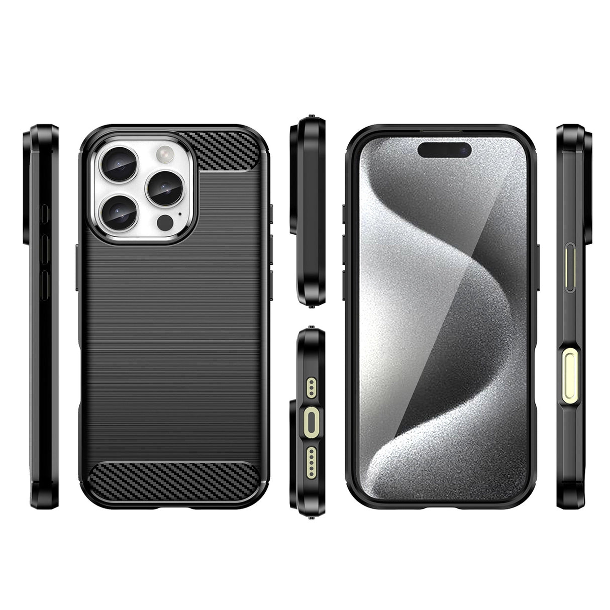 Carbon Case til iPhone 16 Pro Max Silicone Case - sort