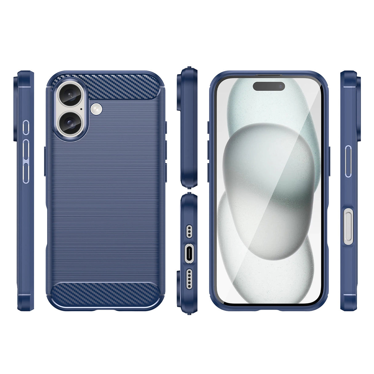 Carbon Case til iPhone 16 Plus - Blå