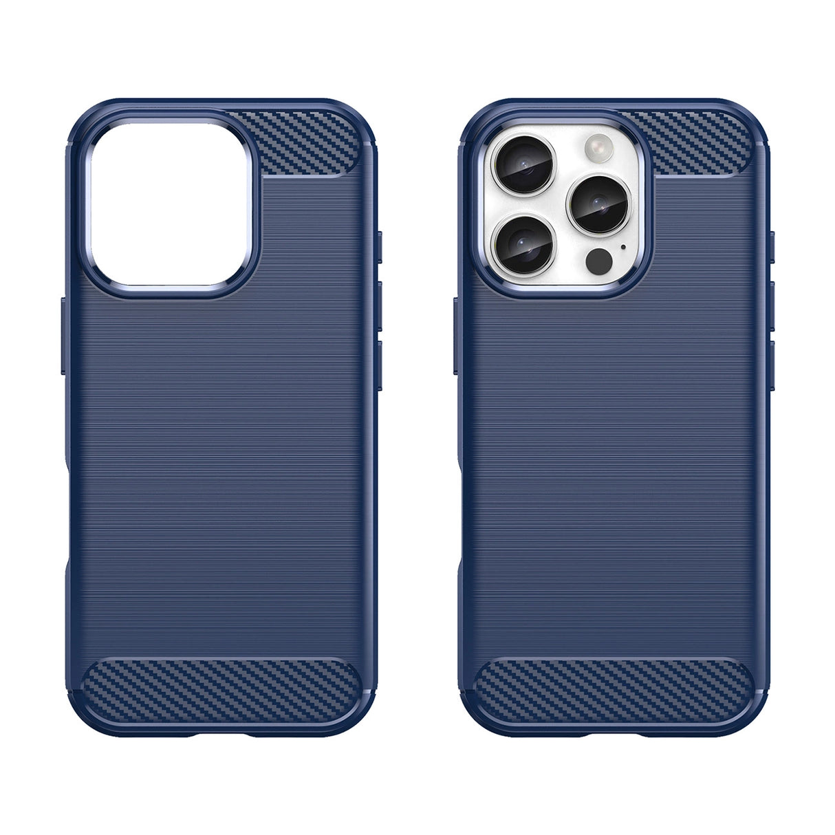 Carbon Case til iPhone 16 Pro Max Silicone Case - Blå