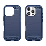 Carbon Case til iPhone 16 Pro Max Silicone Case - Blå
