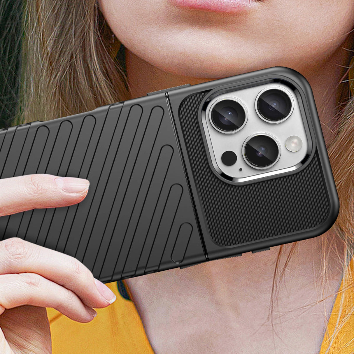 Thunder Case til iPhone 16 Pro Max Silicone Case - sort