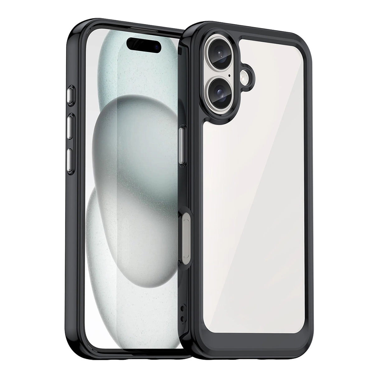 Udendørs rumkasse med gelramme til iPhone 16 - sort