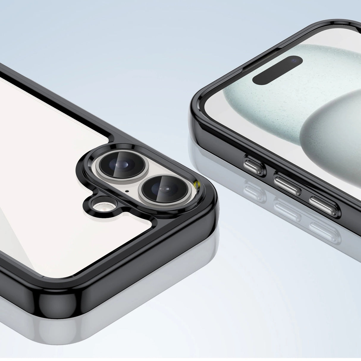 Udendørs rumkasse med gelramme til iPhone 16 - sort