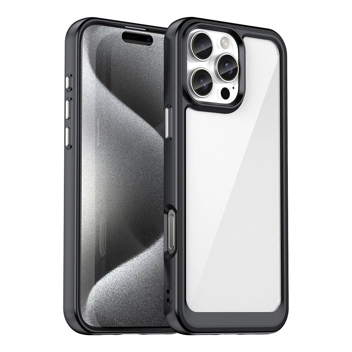Udendørs rumkasse med gelramme til iPhone 16 Pro Max - sort