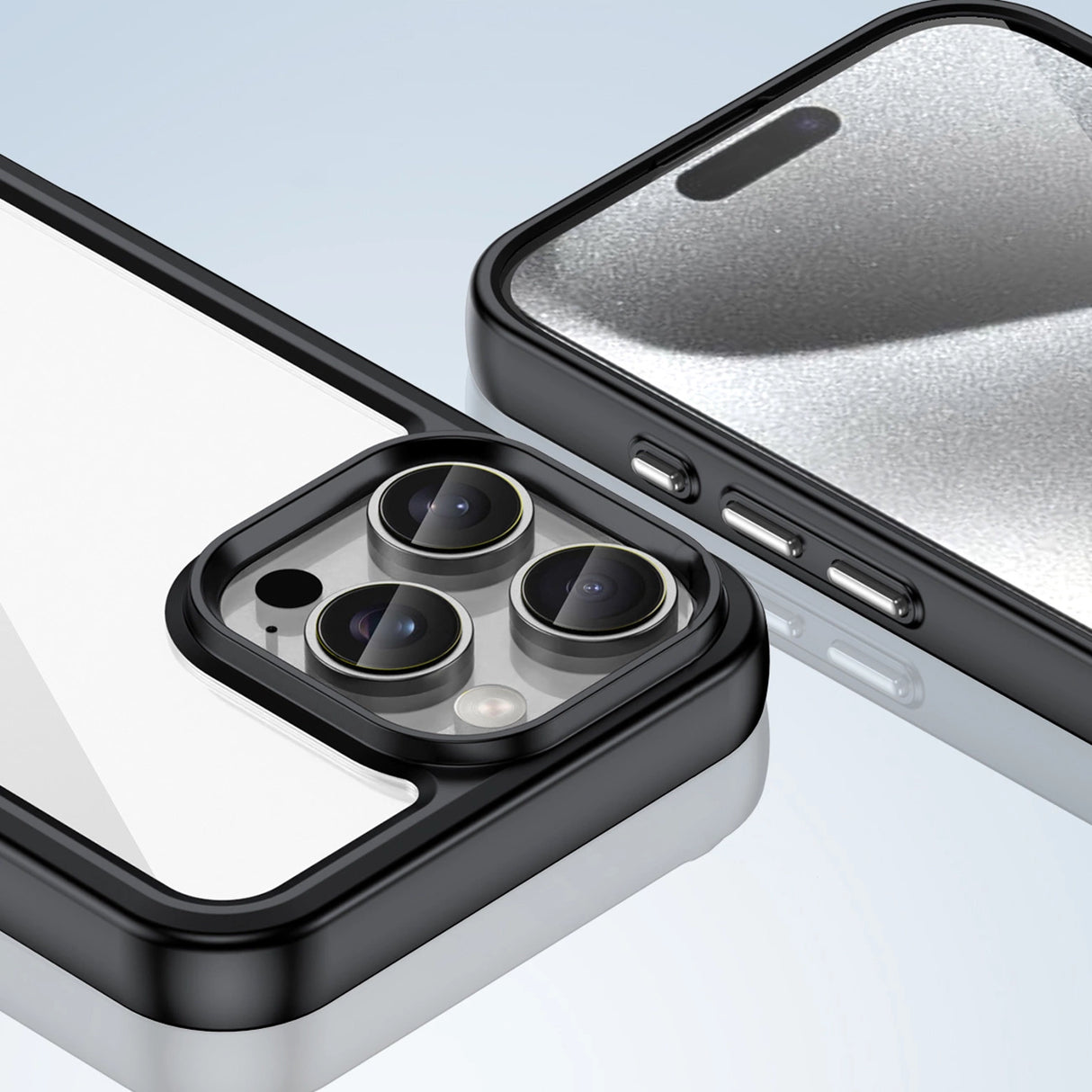 Udendørs rumkasse med gelramme til iPhone 16 Pro Max - sort