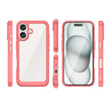 Outer Space Case med Gel Frame til iPhone 16 - Rød