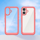 Outer Space Case med Gel Frame til iPhone 16 - Rød