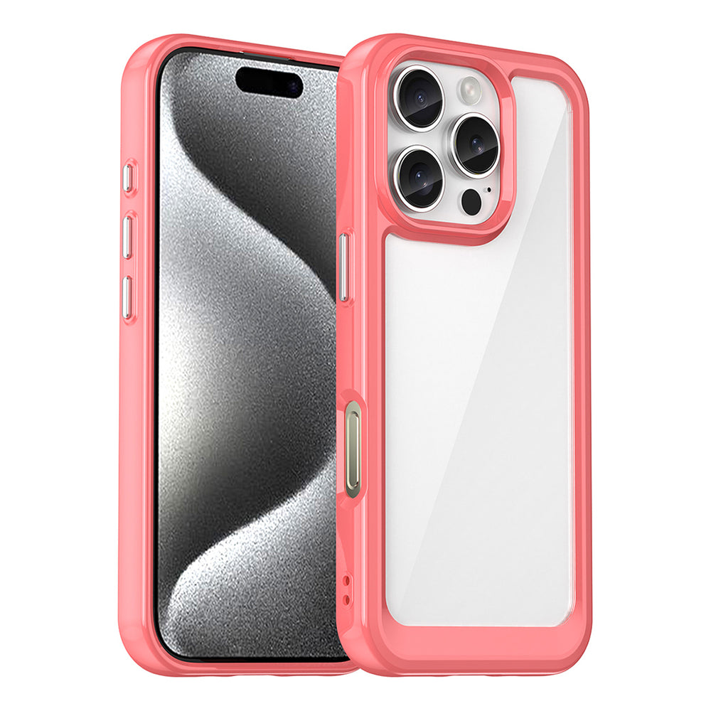 Outer Space Case med Gel Frame til iPhone 16 Pro Max - Rød
