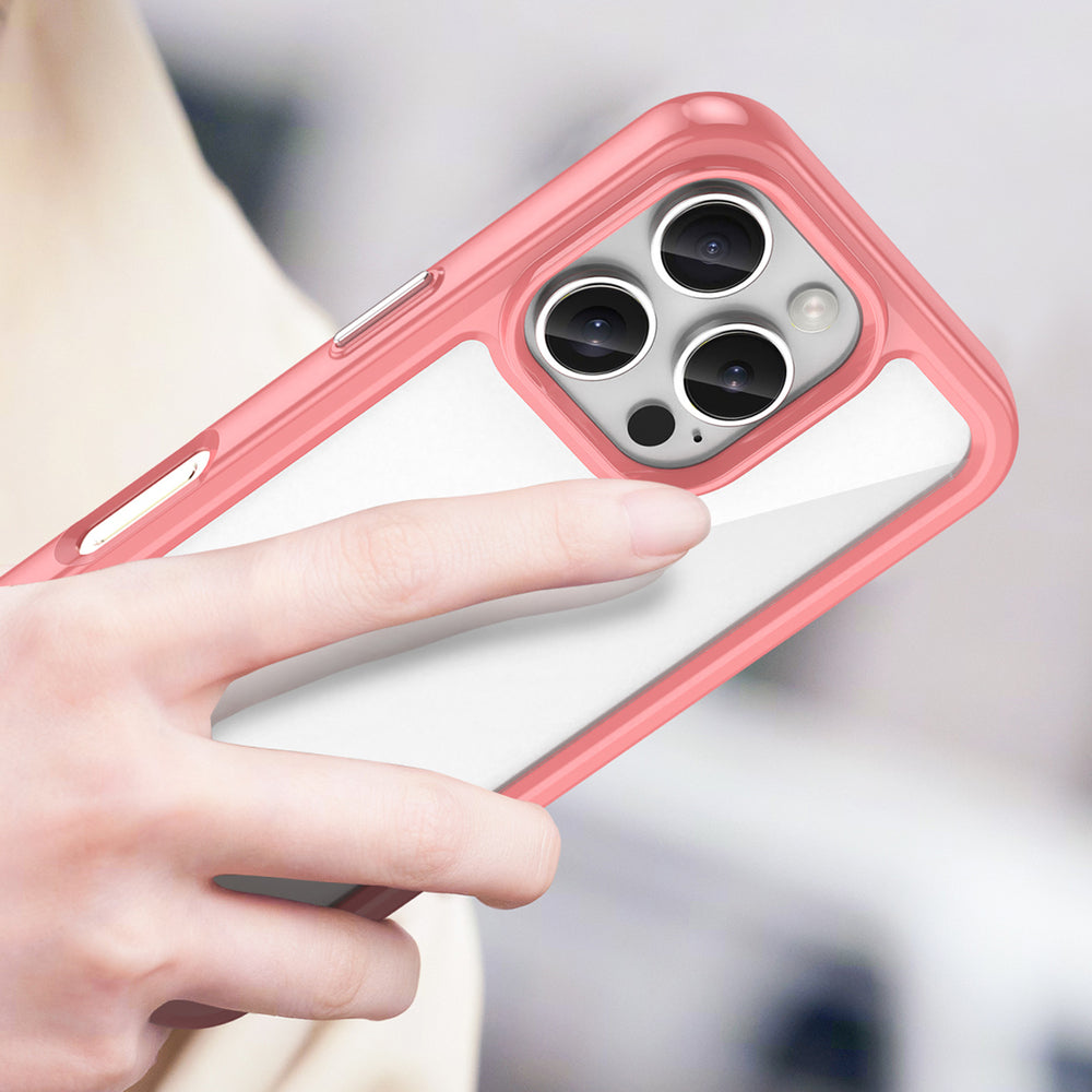 Outer Space Case med Gel Frame til iPhone 16 Pro Max - Rød