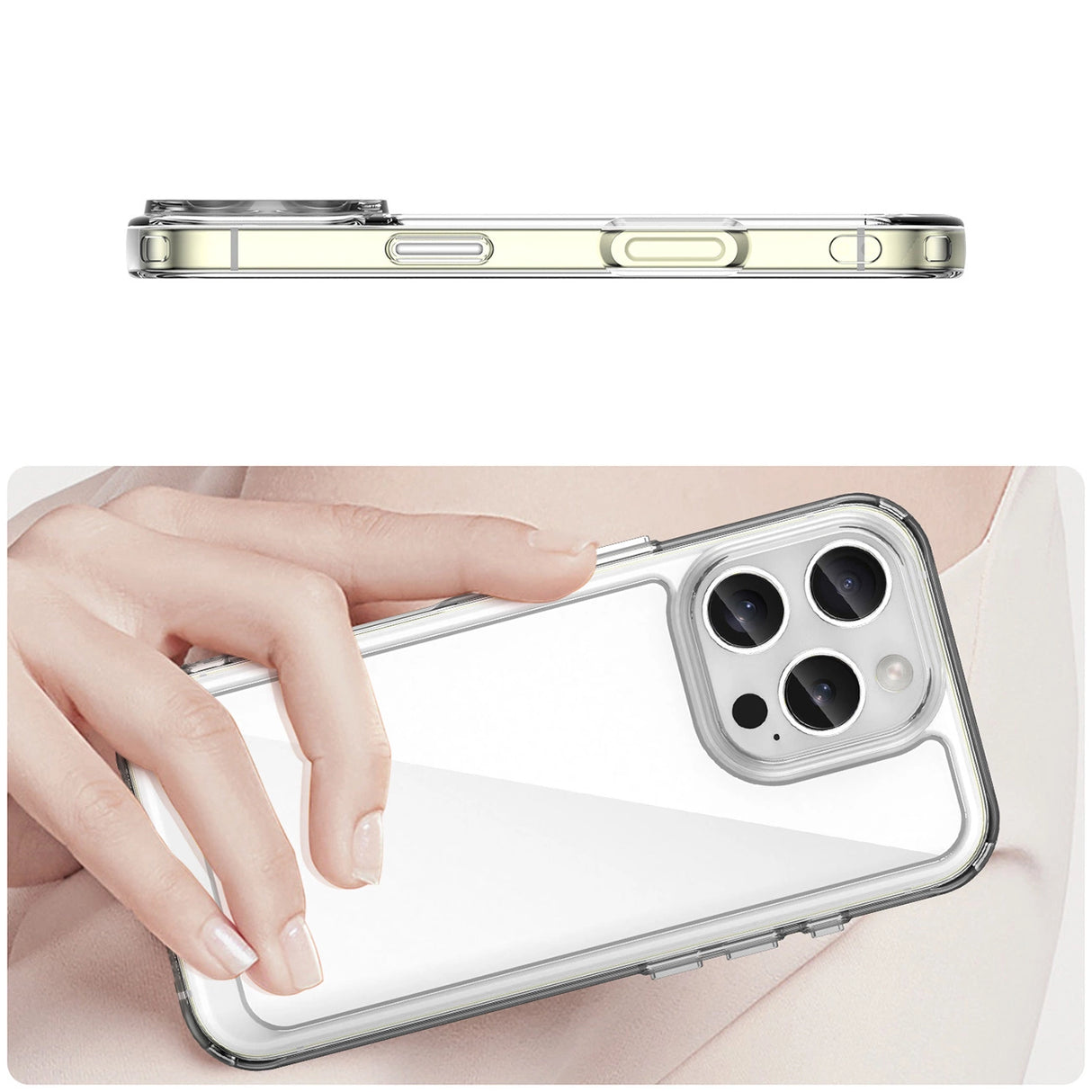 Udendørs rumkasse med gelramme til iPhone 16 Pro - klar