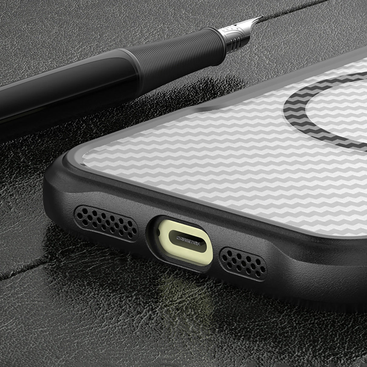 Ledende serie MagSafe Silicone Case til iPhone 16 Pro - sort