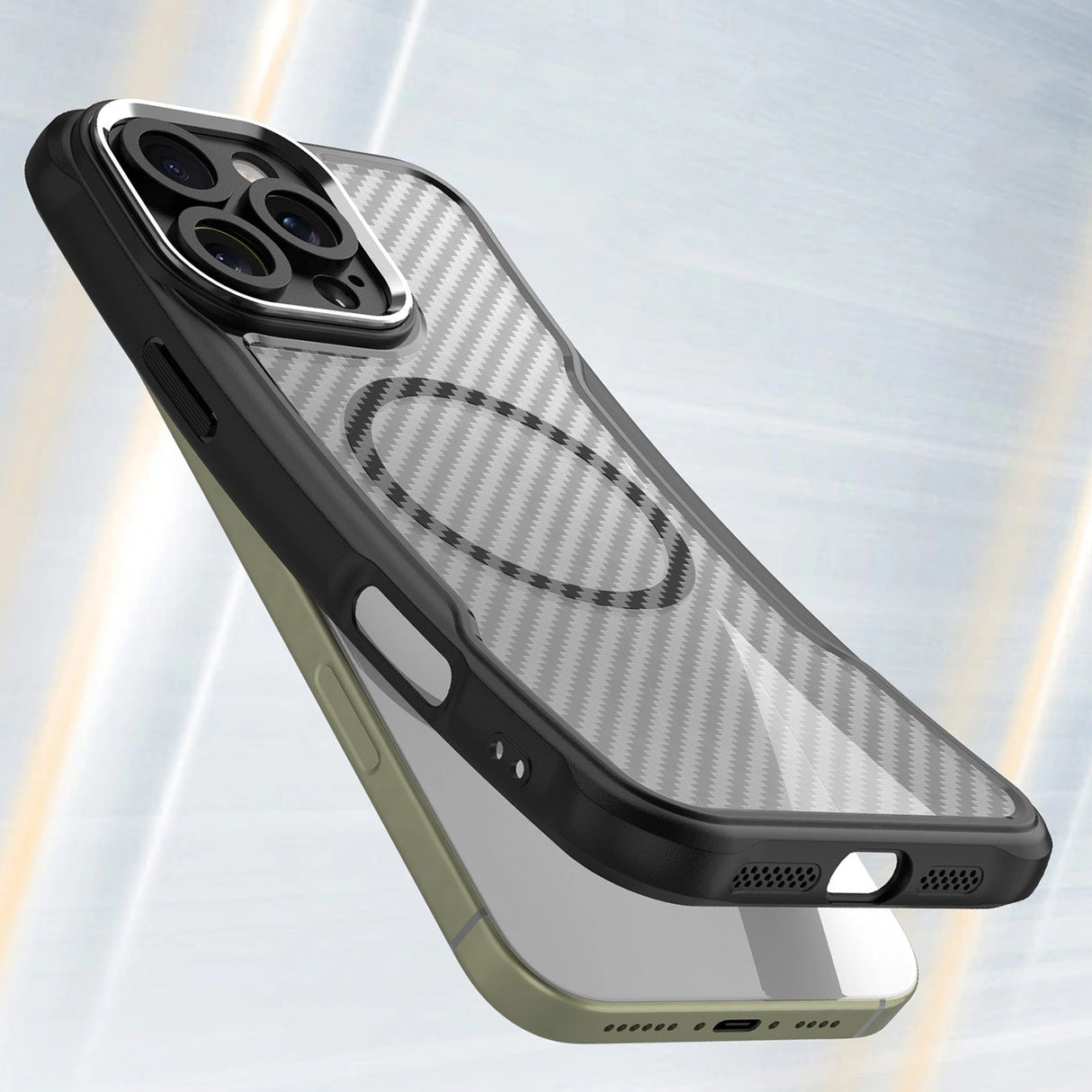 Ledende serie MagSafe Silicone Case til iPhone 16 Pro Max - sort