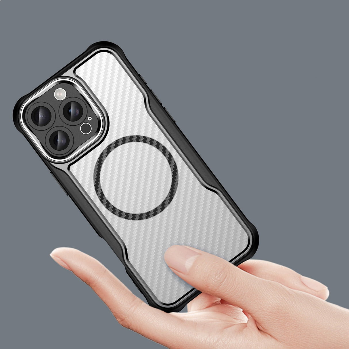 Ledende serie MagSafe Silicone Case til iPhone 16 Pro Max - sort