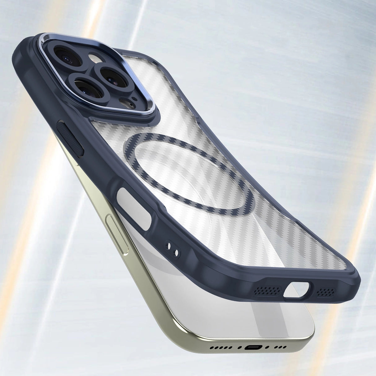 Ledende serie MagSafe Silicone Case til iPhone 16 Pro - Blå