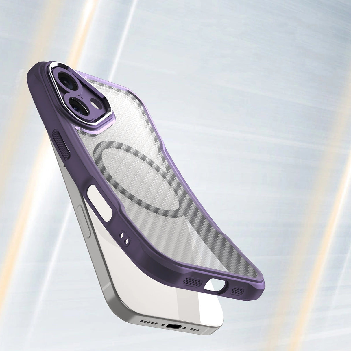 Ledende serie MagSafe Silicone Case til iPhone 16 Plus - lilla