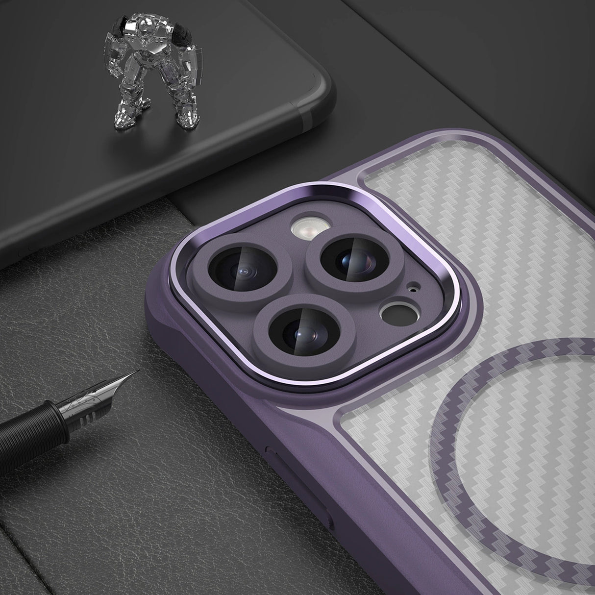 Ledende serie MagSafe Silicone Case til iPhone 16 Pro Max - lilla