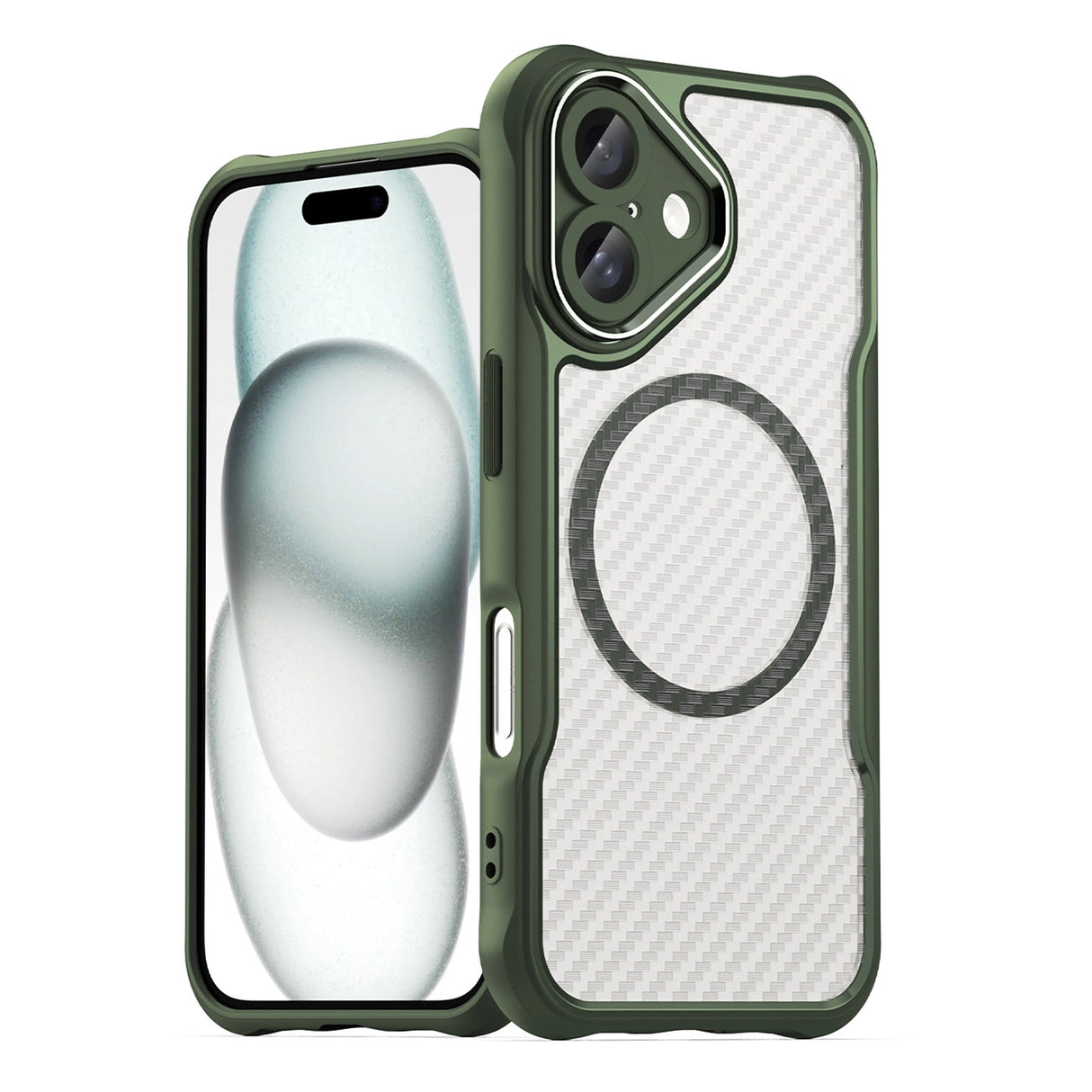 Ledende serie MagSafe Silicone Case til iPhone 16 - Grøn