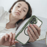 Ledende serie MagSafe Silicone Case til iPhone 16 Plus - Grøn