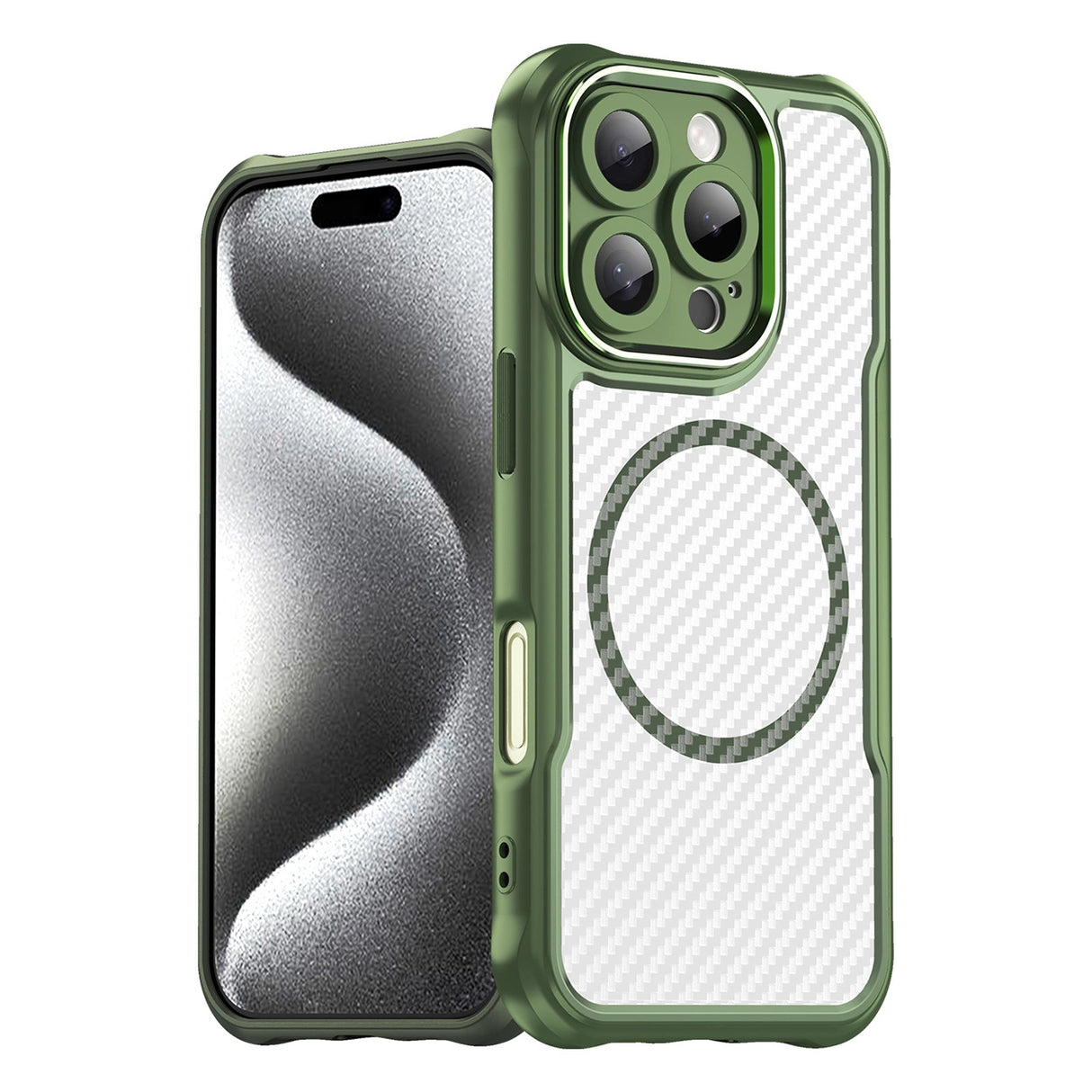 Ledende serie MagSafe Silicone Case til iPhone 16 Pro - Grøn