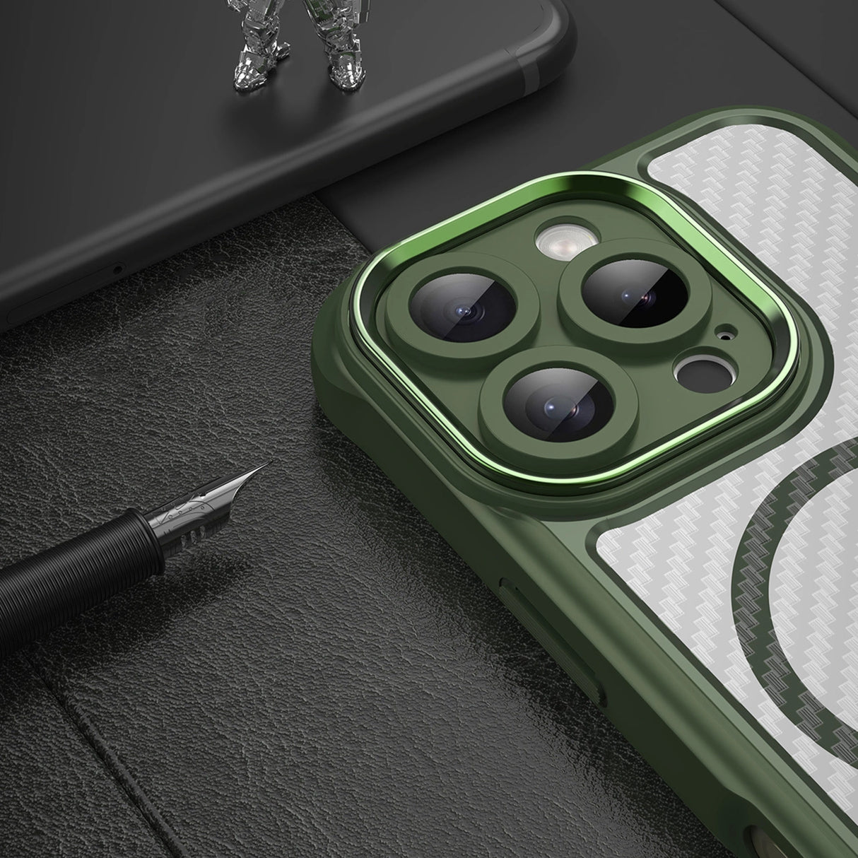 Ledende serie MagSafe Silicone Case til iPhone 16 Pro Max - Grøn
