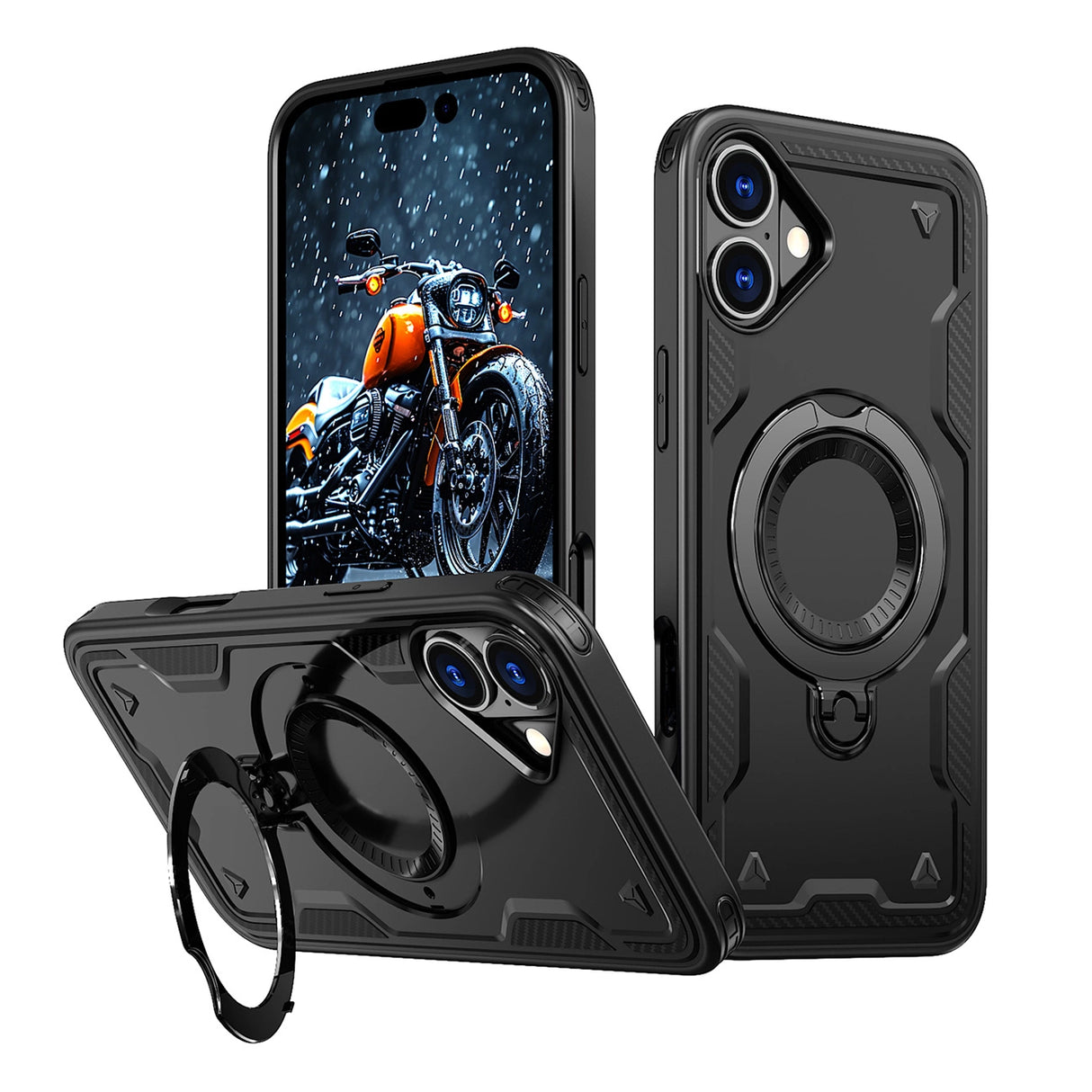 Hybrid Armor Trendy Case med MagSafe til iPhone 16 - sort
