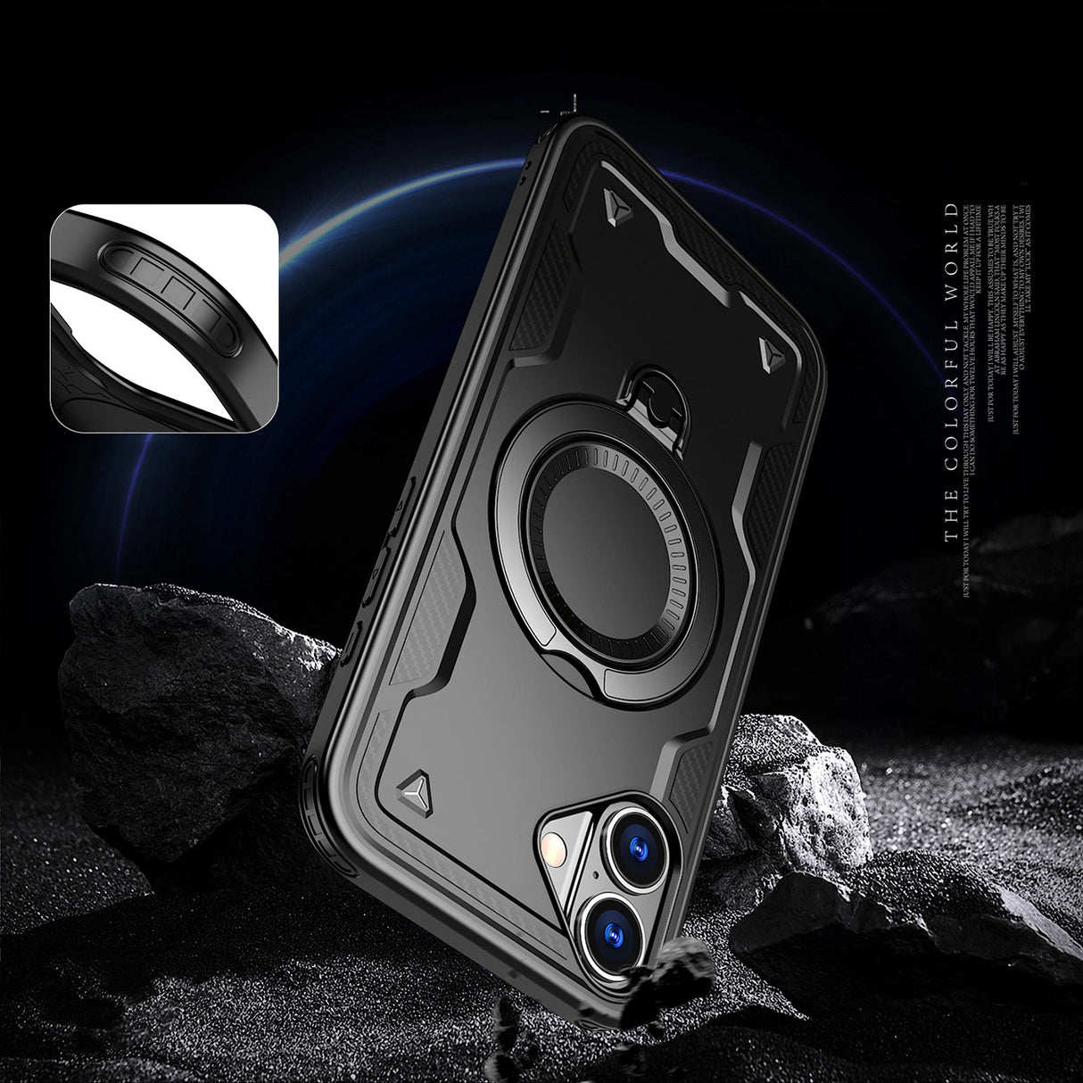 Hybrid Armor Trendy Case med MagSafe til iPhone 16 - sort