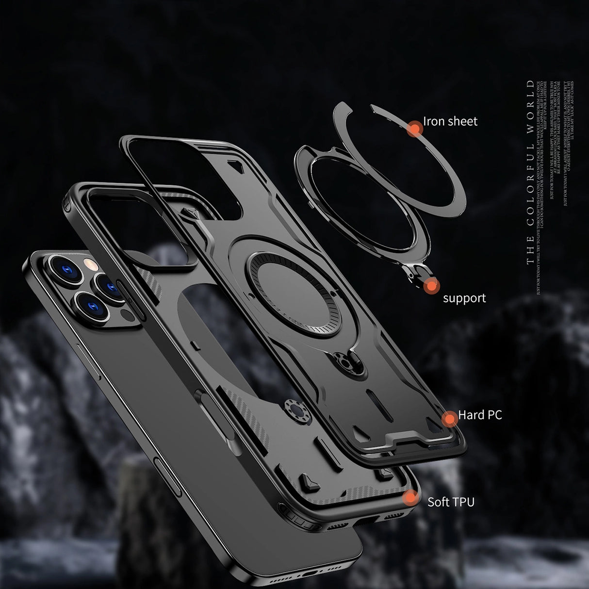 Hybrid Armor Trendy Case med MagSafe til iPhone 16 Pro Max - sort