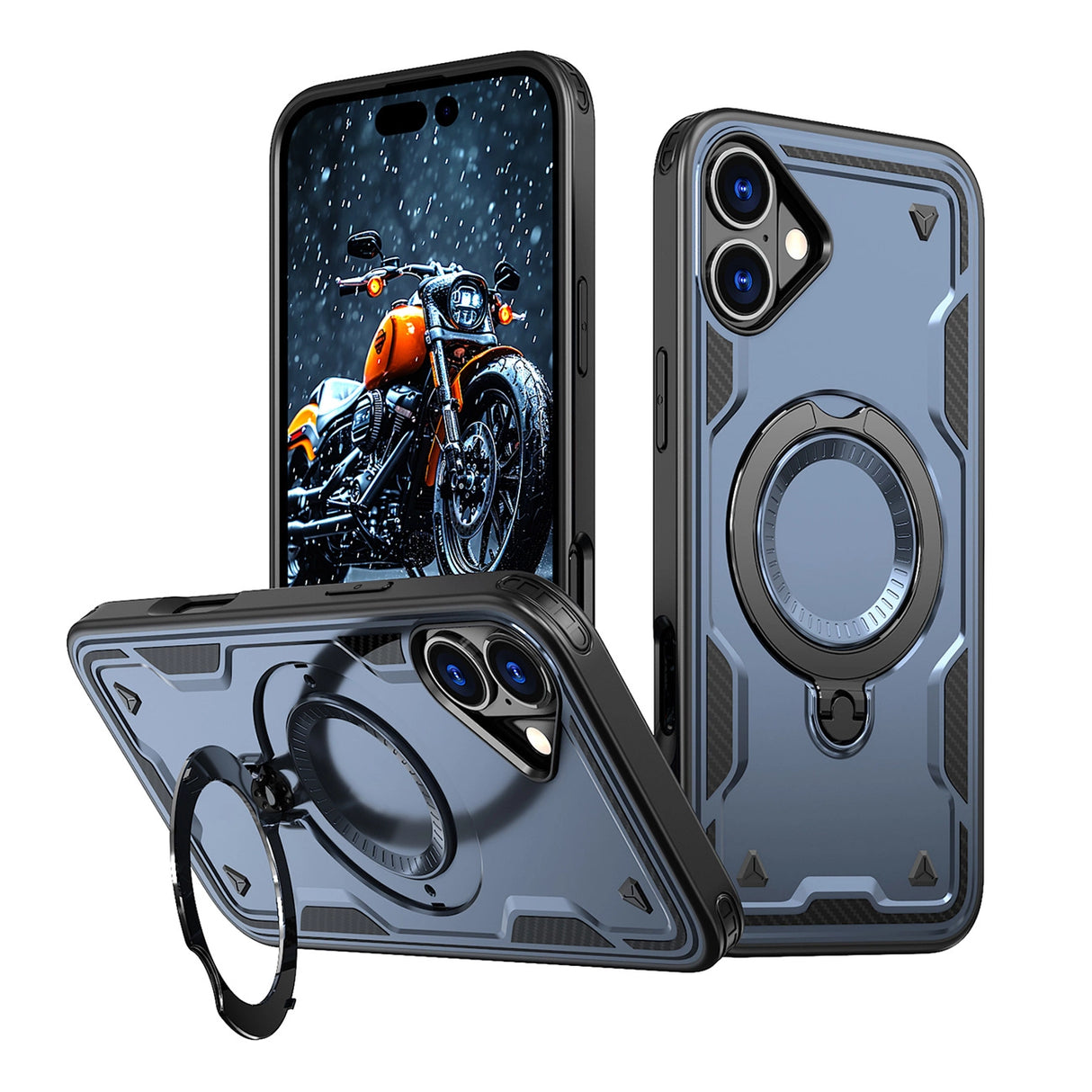 Hybrid Armor Trendy Case med MagSafe til iPhone 16 - Blå