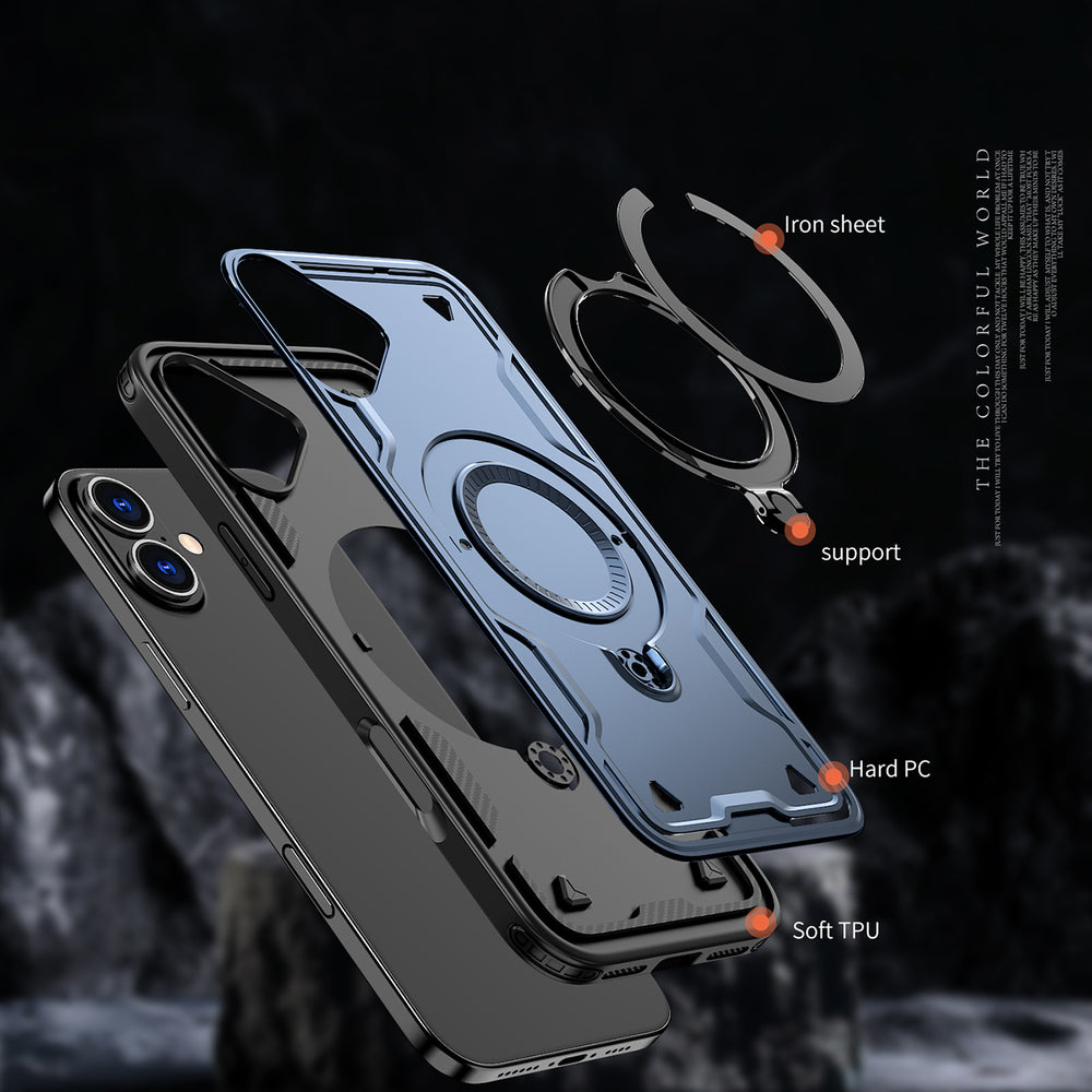 Hybrid Armor Trendy Case med MagSafe til iPhone 16 - Blå
