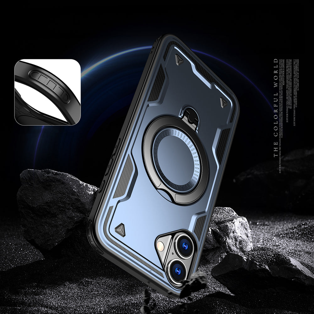 Hybrid Armor Trendy Case med MagSafe til iPhone 16 - Blå