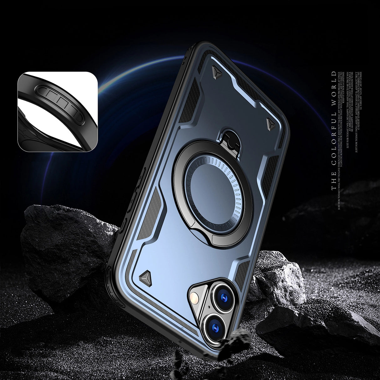 Hybrid Armor Trendy Case med MagSafe til iPhone 16 - Blå