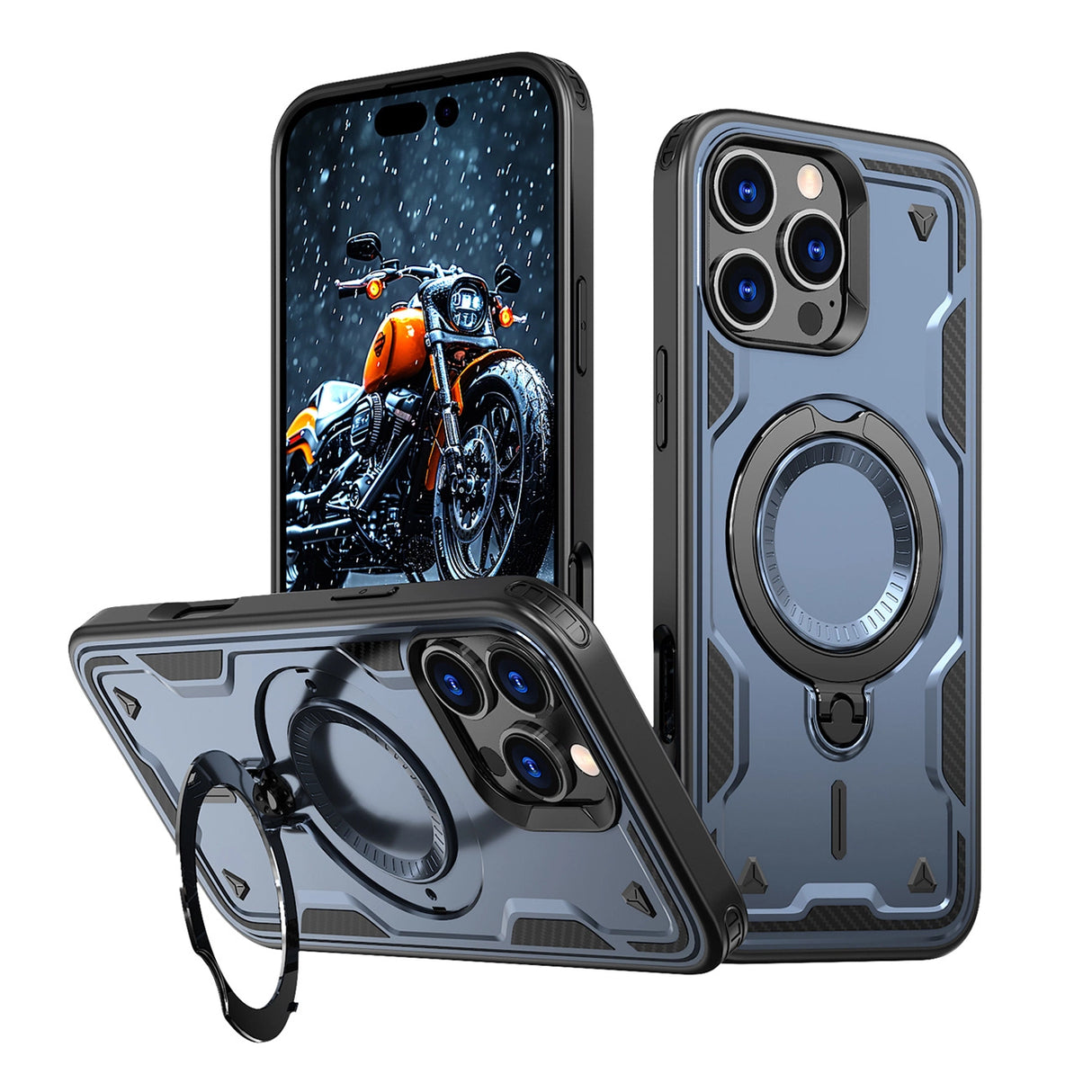 Hybrid Armor Trendy Case med MagSafe til iPhone 16 Pro - Blå