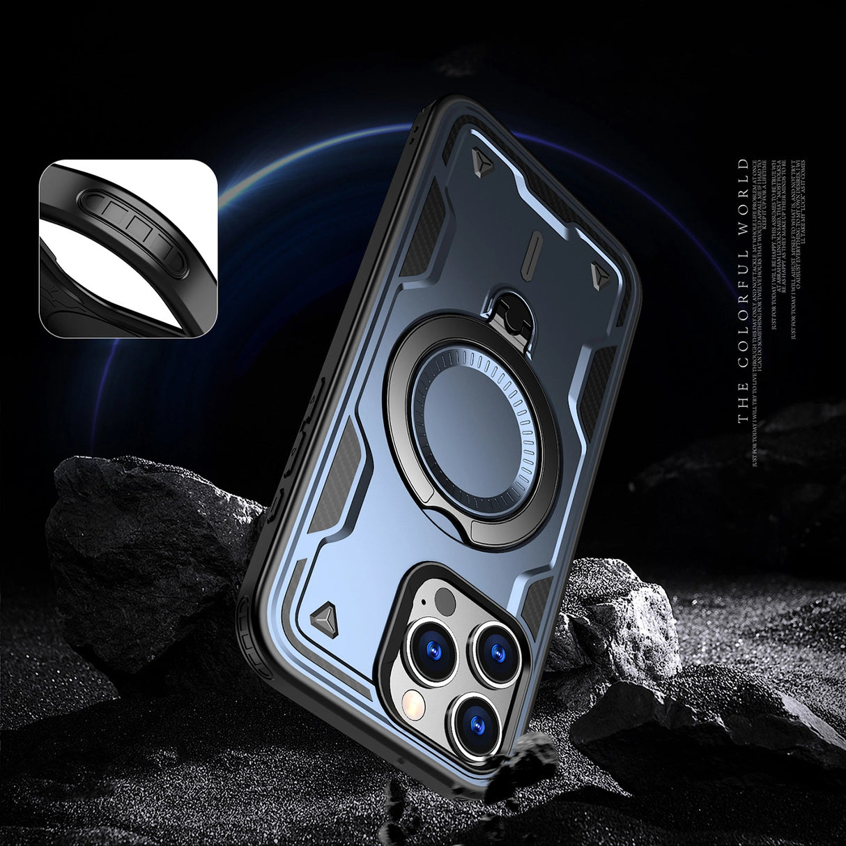 Hybrid Armor Trendy Case med MagSafe til iPhone 16 Pro - Blå