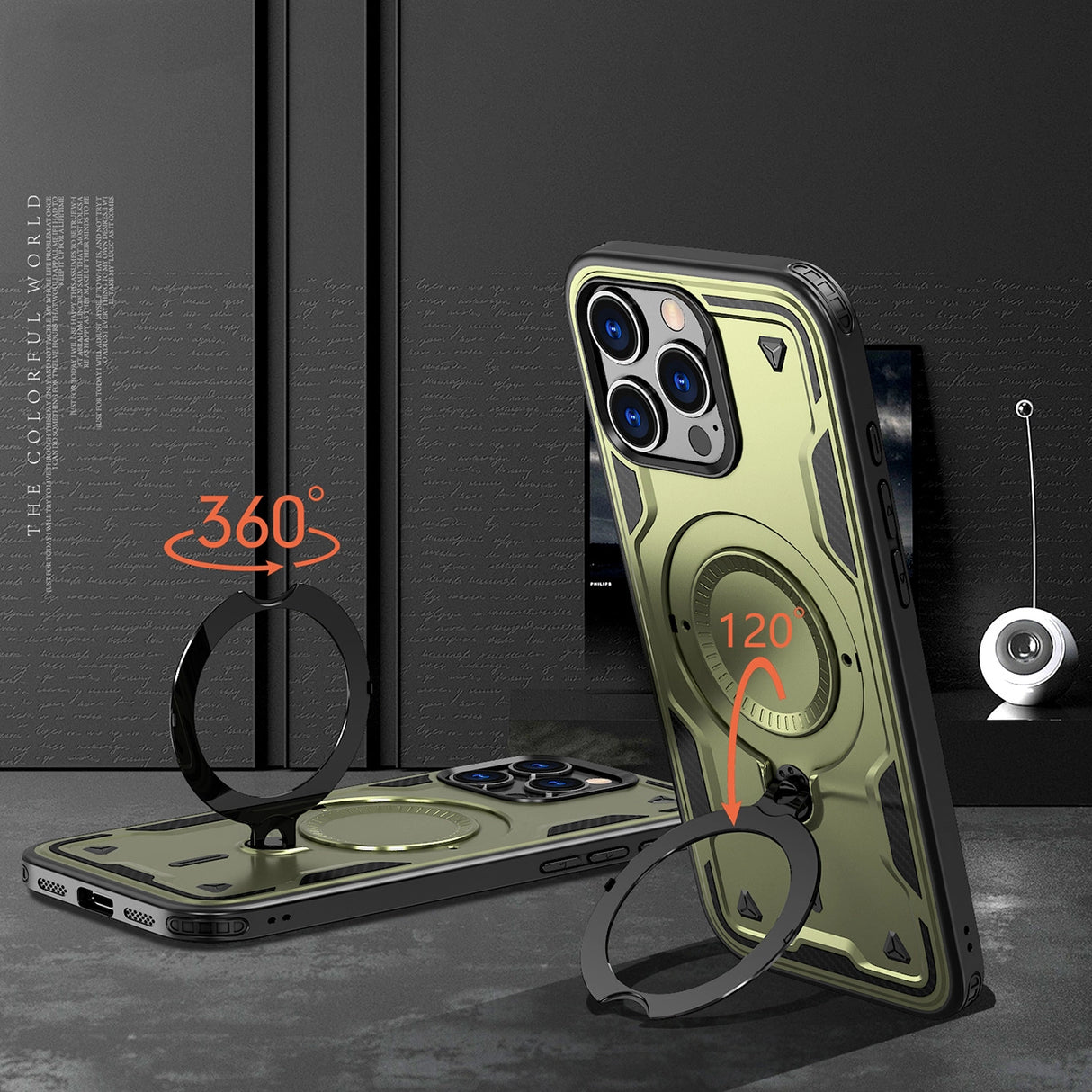 Hybrid Armor Trendy Case med MagSafe til iPhone 16 Pro Max - Grøn