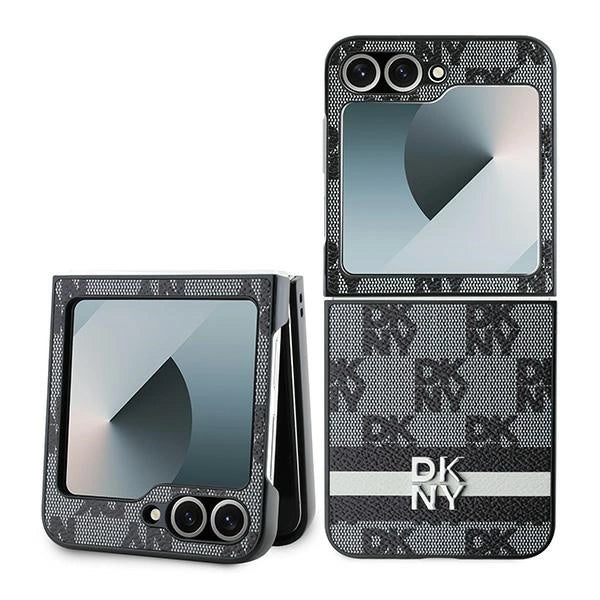 DKNY-kasse med rækformede striber til Samsung Galaxy Z Flip 6 - sort