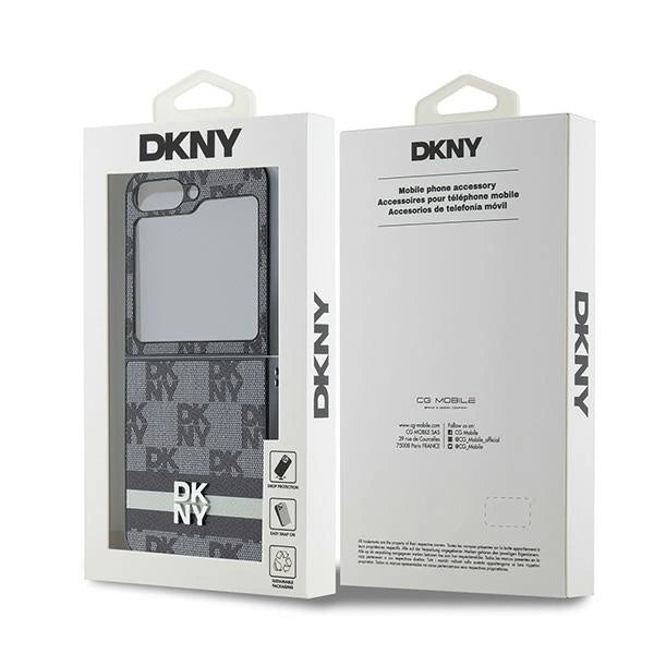 DKNY-kasse med rækformede striber til Samsung Galaxy Z Flip 6 - sort