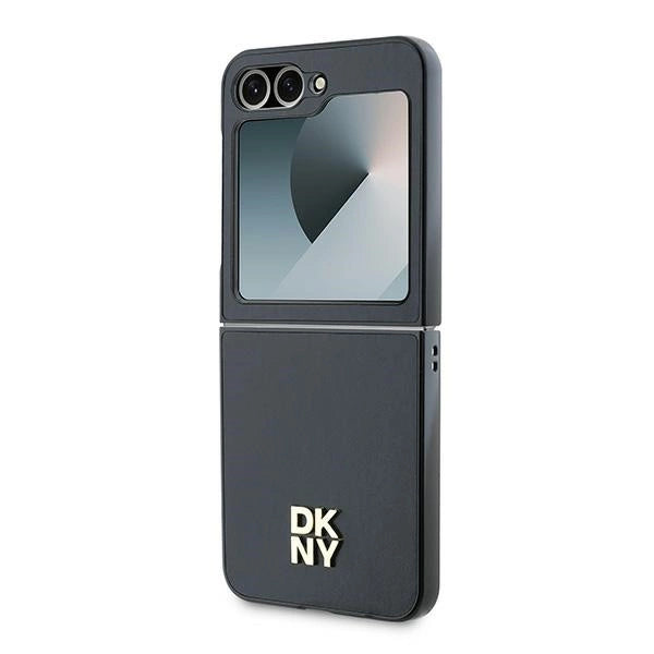 DKNY lædermetalstabel Logo Case til Samsung Galaxy Z Flip 6 - sort