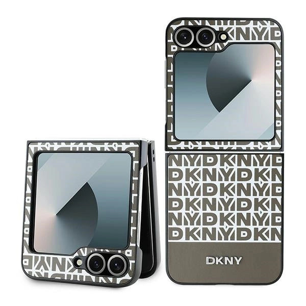 DKNY Repeat Pattern Bottom Stripe Case til Samsung Galaxy Z Flip 6 - Brunt