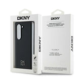 DKNY Magsafe Plain Leather Metal Stack Logo Case til Samsung Galaxy Z Fold 6 - sort