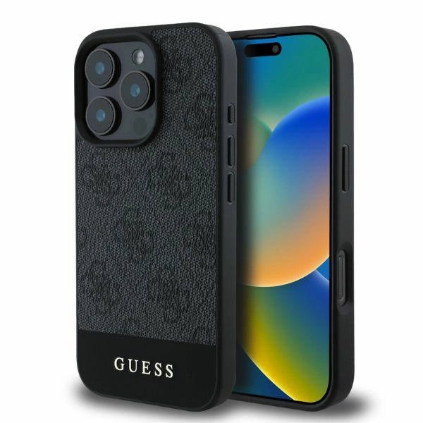 Guess 4G Bottom Stripe iPhone 16 Pro Case - Grå