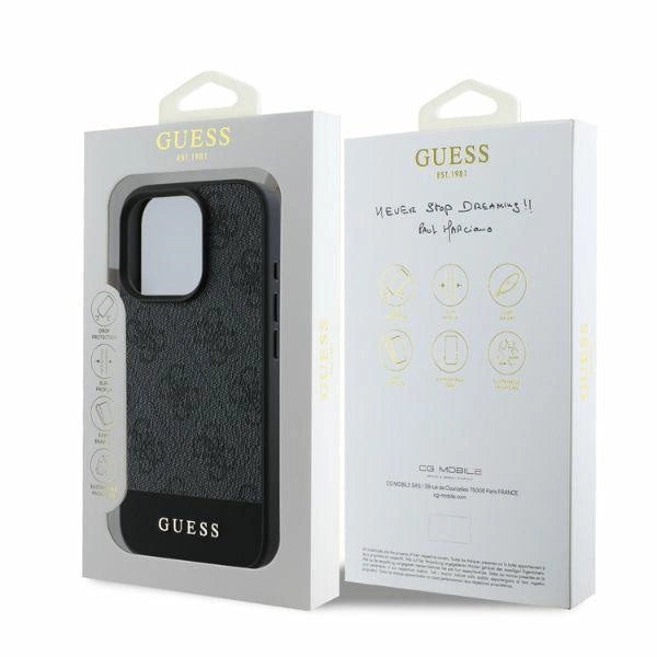 Guess 4G Bottom Stripe iPhone 16 Pro Case - Grå