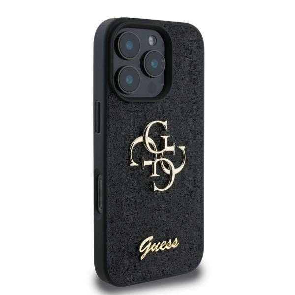 Guess Fixed Glitter Big 4G case til iPhone 16 Pro - sort