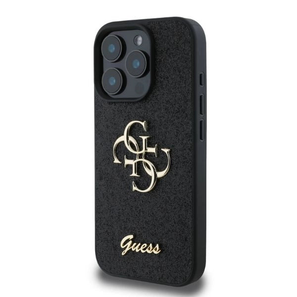 Guess Fixed Glitter Big 4G case til iPhone 16 Pro - sort