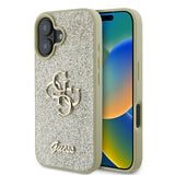 Guess Fixed Glitter Big 4G Case til iPhone 16 Plus - Guld